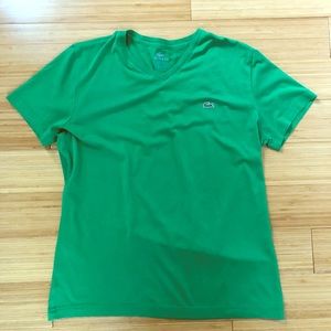 Lacoste Men’s Medium V neck T shirt in Green